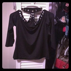 Black embellishment top